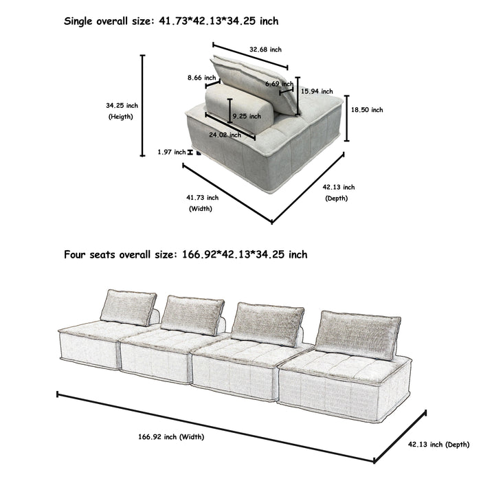 Luxury L-Shaped Modular Sofa With Hidden Legs, Adjustable Cushions, And Spring Seats - Perfect For Modern Living Room