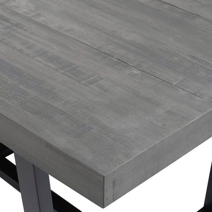 Rustic Metal And Solid Distressed Dining Table