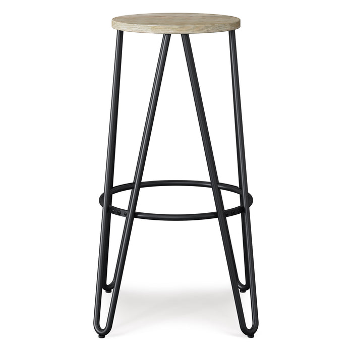 Simeon - Metal Stool with Wood Seat