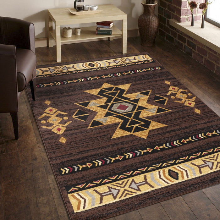 Tribes - GC_YLS4005 Brown 5' x 7' Southwest Area Rug