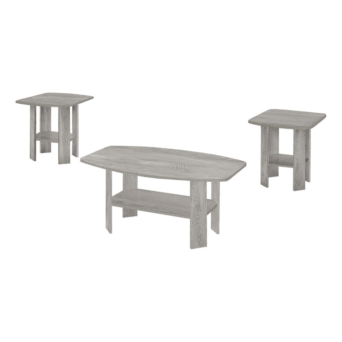 Table Set, Coffee, End, Side, Accent For Living Room, Transitional (Set of 3) - Gray