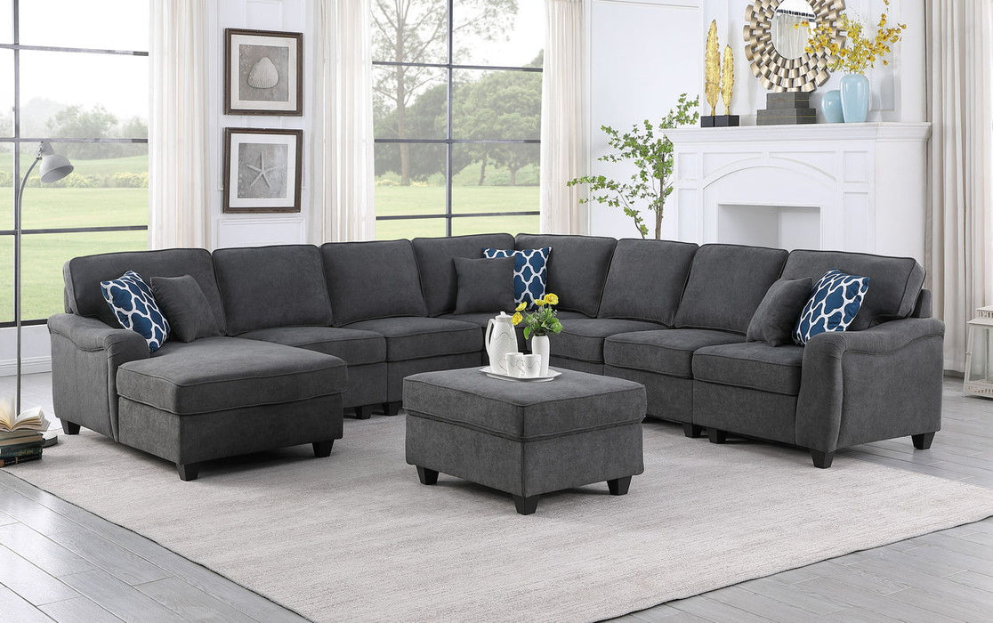 Leo - Woven Modular L-Shape Sectional Sofa And Ottoman