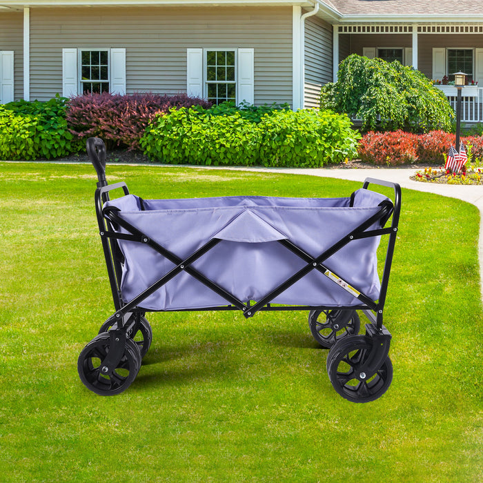 100L Collapsible Folding Beach Wagon Cart With 220Lbs Large Capacity, Wagons Carts Heavy Duty Foldable With Big Wheels For Sand, Garden, Camping