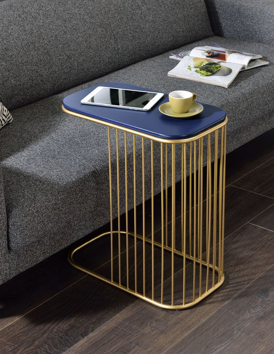 Aviena - Display & Utility Functioned Accent Table - Blue / Gold