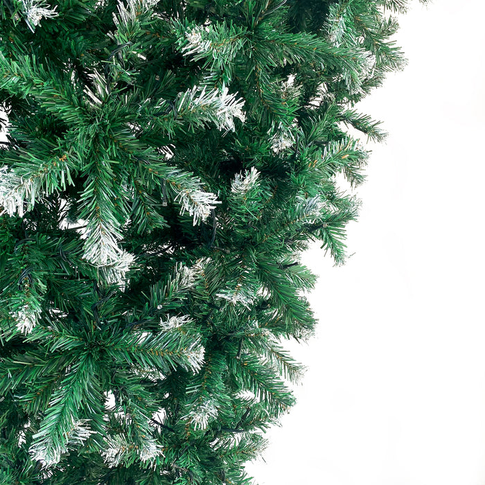 7.4ft Upside Down Christmas Tree LED Warm White Lights - Green