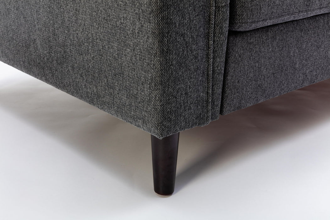 Stanton - Linen Chair With Tufted Arms - Dark Gray