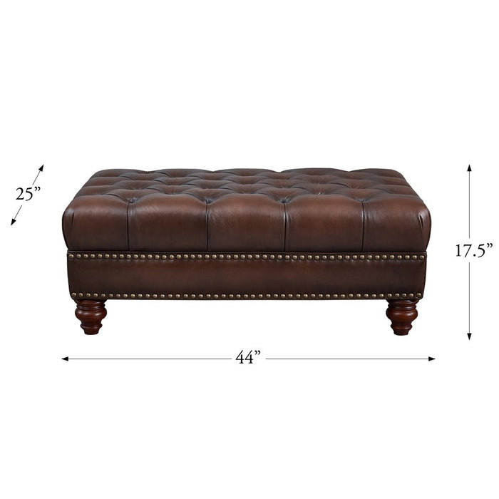 Alton Bay - Leather Ottoman - Brown