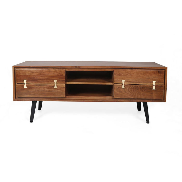 Asther - Acacia Wood TV Cabinet - Natural / Brown