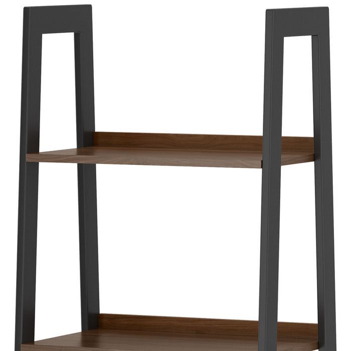 Sawhorse - Solid Walnut Veneer and Metal Ladder Shelf - Walnut