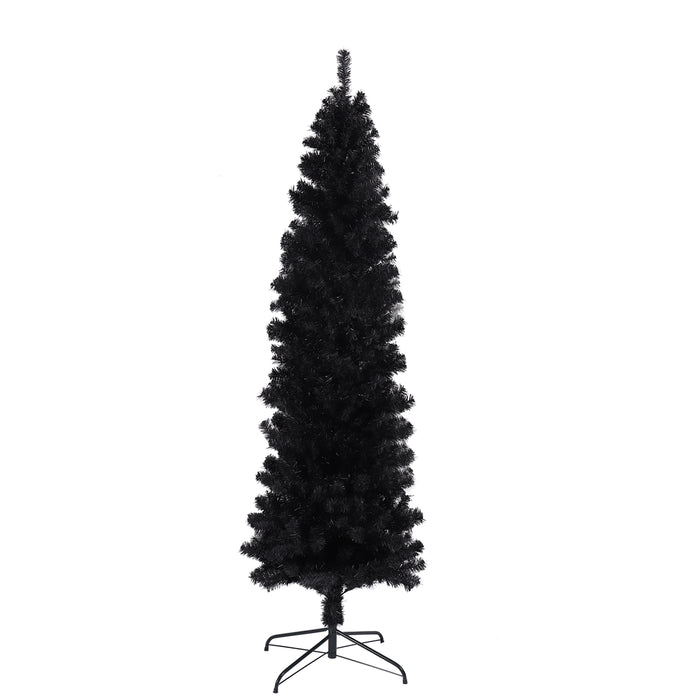 7.5FT Christmas Tree with Foldable Metal Stand - Black