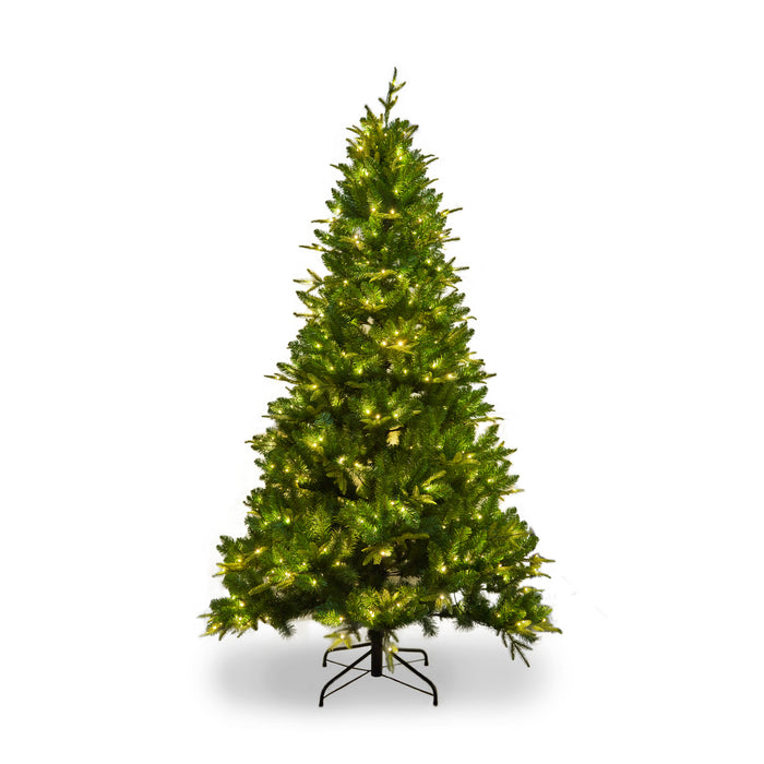 6-FT PVC Christmas Tree with 1079 Tips,260LED - Green