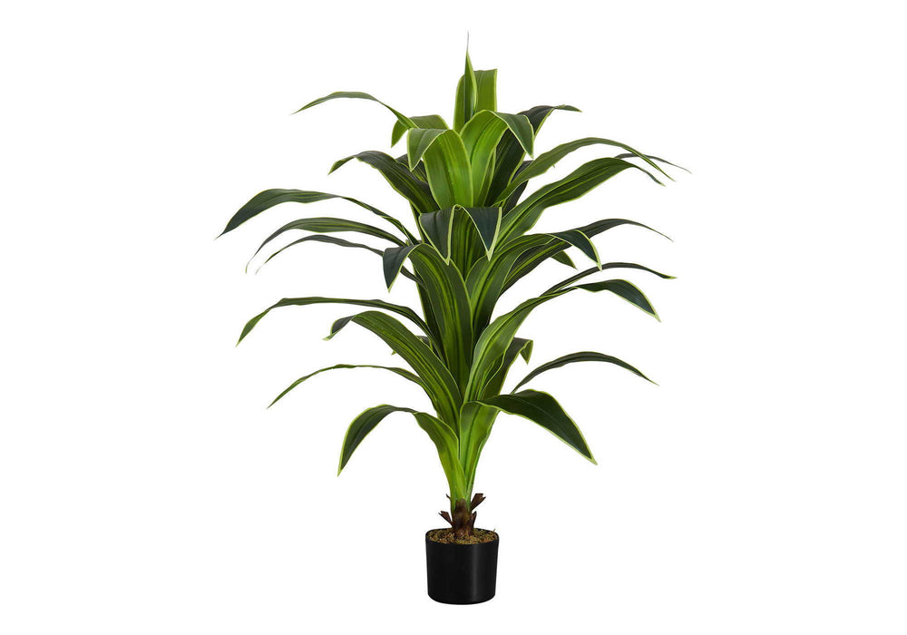 Artificial Plant, 47" Tall, Dracaena Tree, Indoor, Faux, Fake, Floor, Greenery, Potted, Real Touch, Decorative - Green / Black