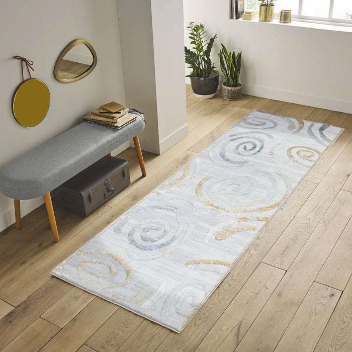 Nova - 2'7" X 7' Area Rug - Multi / White