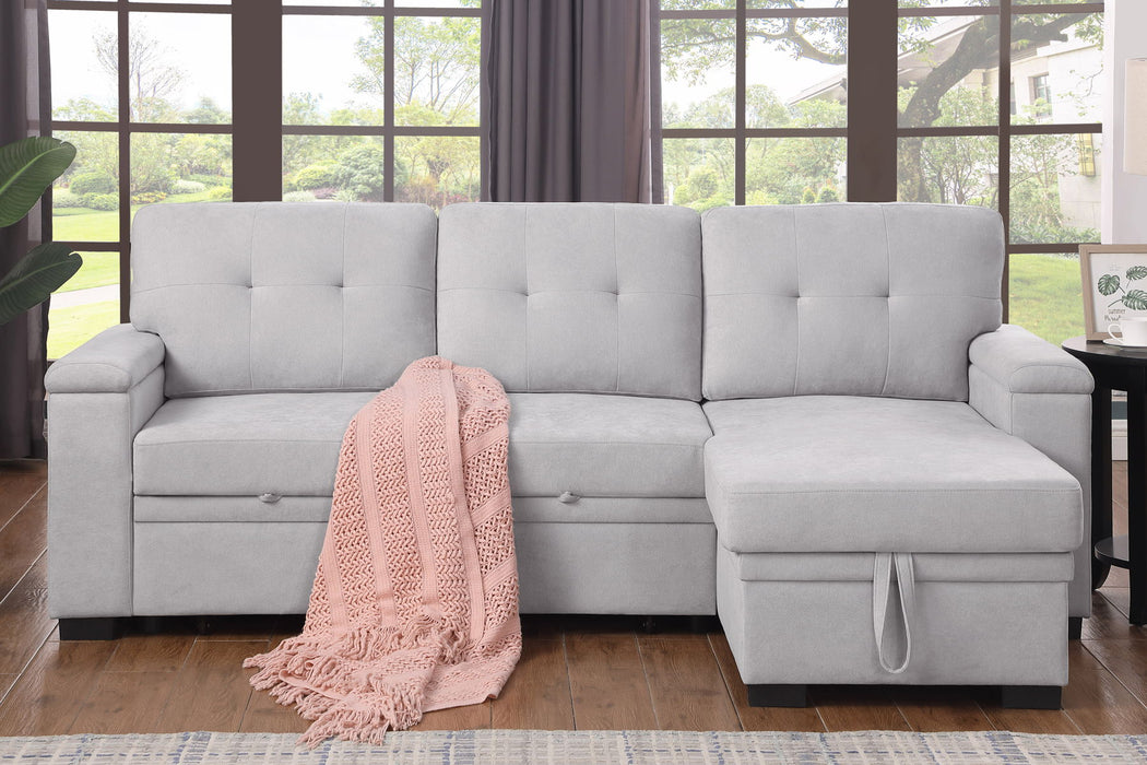 Lucca II  - 84.5"W Reversible Sleeper Sectional Sofa with Storage Chaise