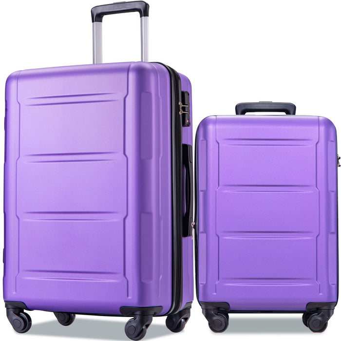 Expanable Spinner Wheel 2 Piece Luggage Set ABS Lightweight Suitcase With Tsa Lock 20" / 28"