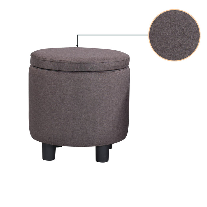 Home Decor Upholstered Round Tufted Footrest Ottoman, Ottoman With Storage For Living Room & Bedroom, Decorative Home Furniture