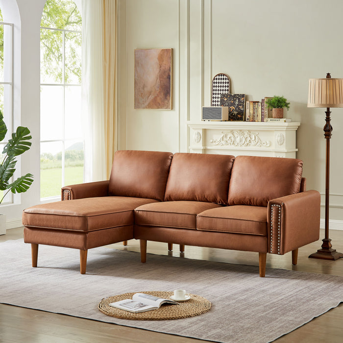 L-Shape Sofa Couch With Chais Mid-Century, Strong Leg And Design That Will Complement Any Living Space, Left Chaise