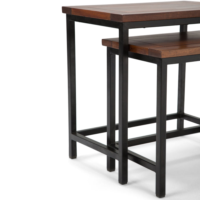 Skyler - 2 Pc Nesting Side Table - Dark Cognac Brown