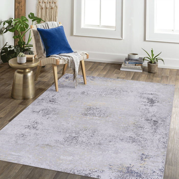 3' x 5' Area Rug, Washable Rug, Low-Pile, Non-Slip, Non-Shedding, Foldable, Kid & Pet Friendly Area Rugs For Living Room, Bedroom, Kitchen, Dining Room Rug, Perfect Gifts - Gray