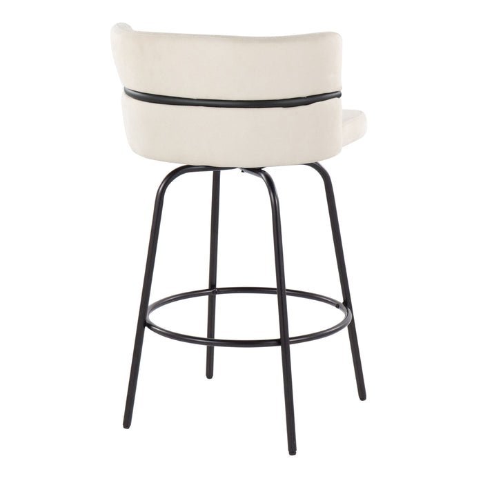 Cinch - Contemporary Fixed Height Counter Stool With Swivel And Round Footrest (Set of 2)