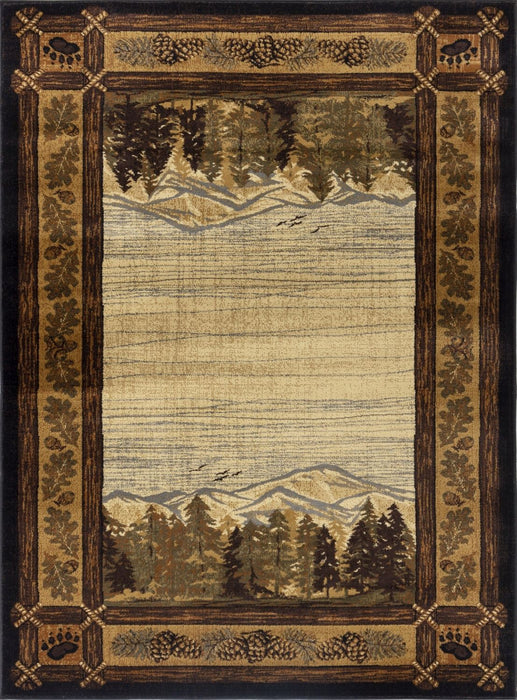 Nature's Nest - GC_CBL3009 Multi 5' x 7' Lodge Area Rug