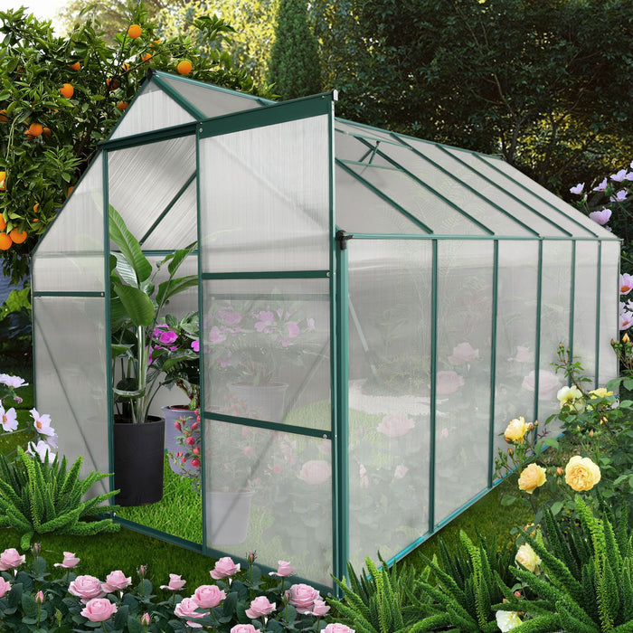 Polycarbonate Greenhouse Raised Base And Anchor Aluminum Heavy Duty Walk-In Greenhouses For Outdoor Backyard In All Season