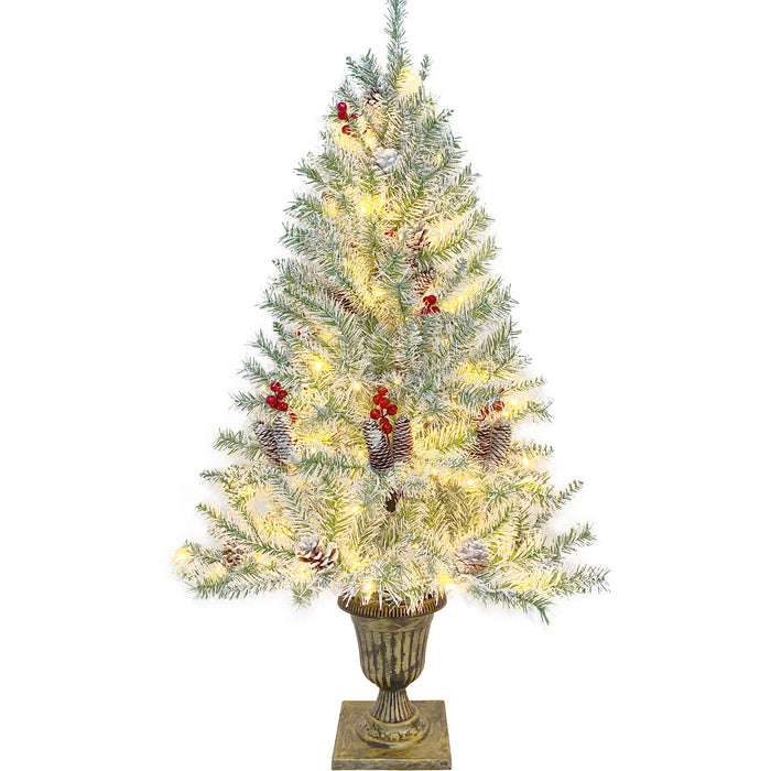 Pre-lit Christmas Tree 4-Piece Set - Retro White