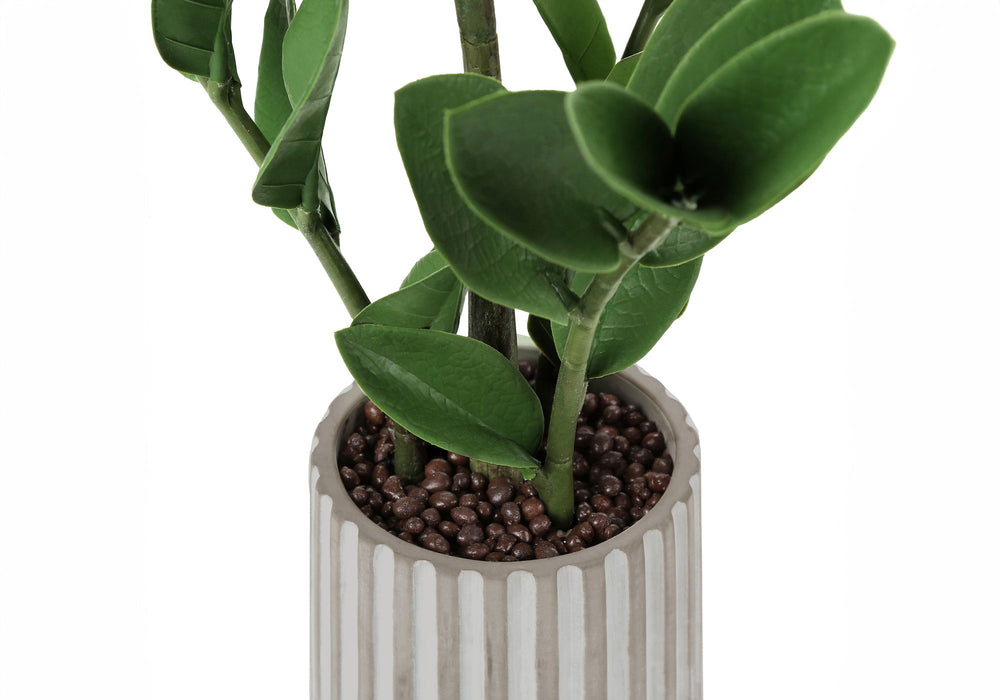 Artificial Plant, 20" Tall, Zz, Indoor, Faux, Fake, Table, Greenery, Potted, Real Touch, Decorative - Green / Gray