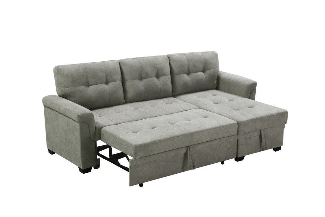 Connor - Fabric Reversible Sectional Sleeper Sofa Chaise With Storage