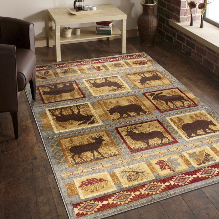 Nature's Nest - GC_CBL3004 Multi 5' x 7' Lodge Area Rug