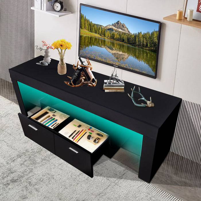 LED TV Stand Modern TV Stand With Storage Entertainment Center With Drawer TV Cabinet For Up To 75" For Gaming Living Room Bedroom