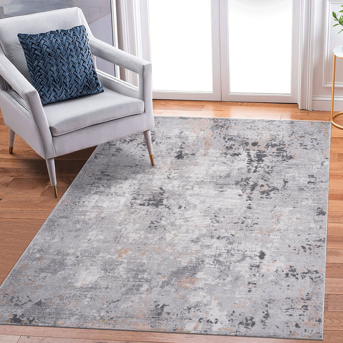 Abstract Non-Shedding Living Room Bedroom Dining Home Office Stylish And Stain Resistant Area Rug - Gray / Multi