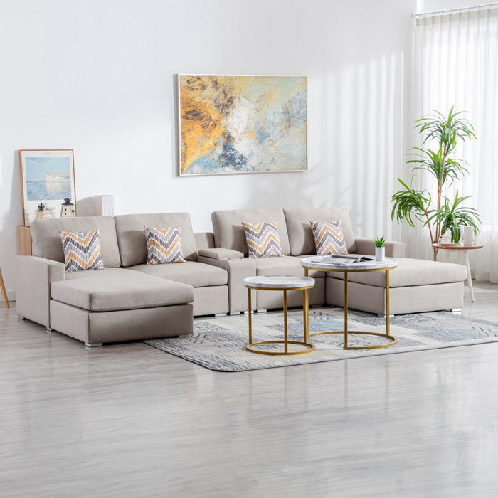 Nolan - Fabric 5 Piece Sectional Sofa With Interchangeable Legs