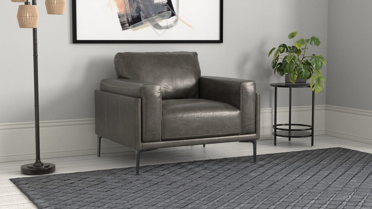 Onyx - Leather Chair - Gray