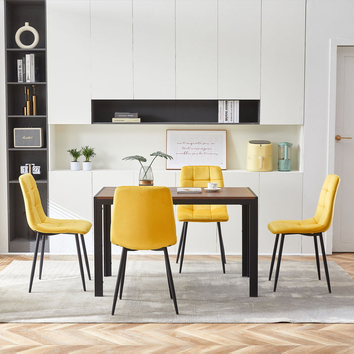 Mid-Century Modern Velvet Dining Chairs Set For Kitchen, Living Room