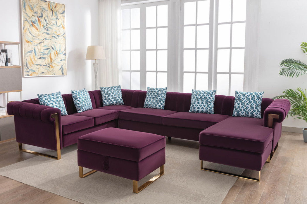 Maddie - Velvet Sectional Sofa