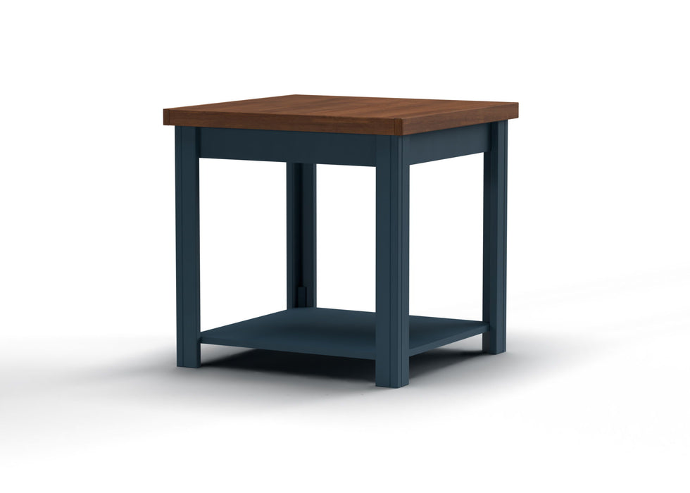 Bridgevine Home - Nantucket 24" Side Table - Blue Denim and Whiskey Finish