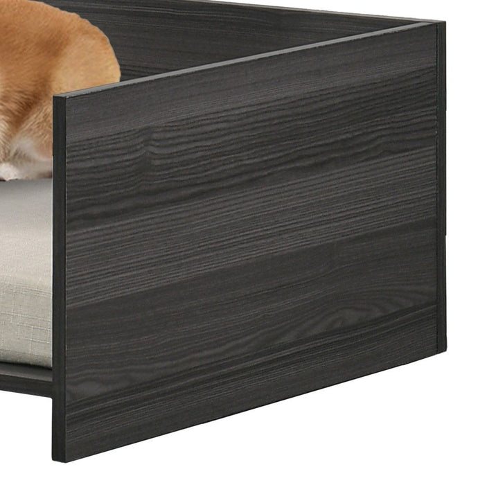 Esme - Wide Modern Comfy Pet Bed With Cushion And Side Storage Compartment - Ash Gray