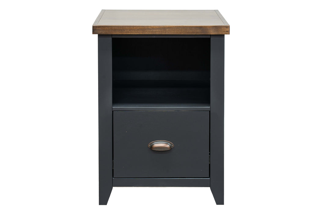 Bridgevine Home - Essex 22" 1-Drawer file - Black and Whiskey Finish