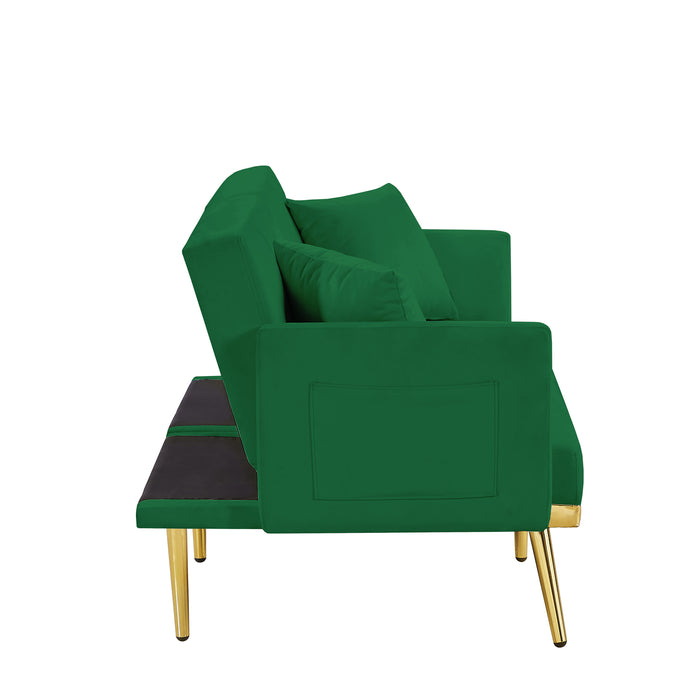 Velvet Sofa Bed - GREEN