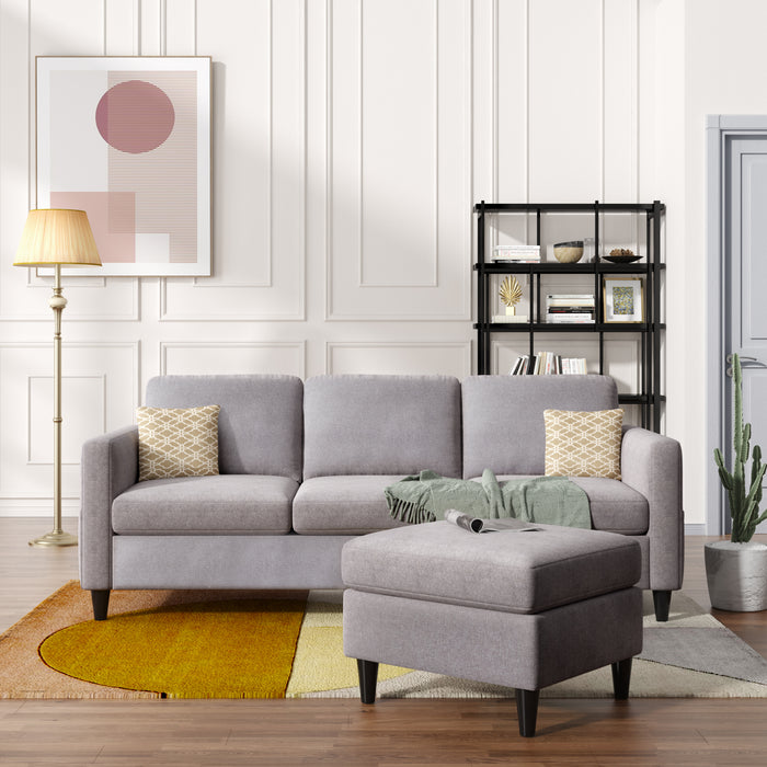 Reversible Sectional Sofa with Handy Side Pocke