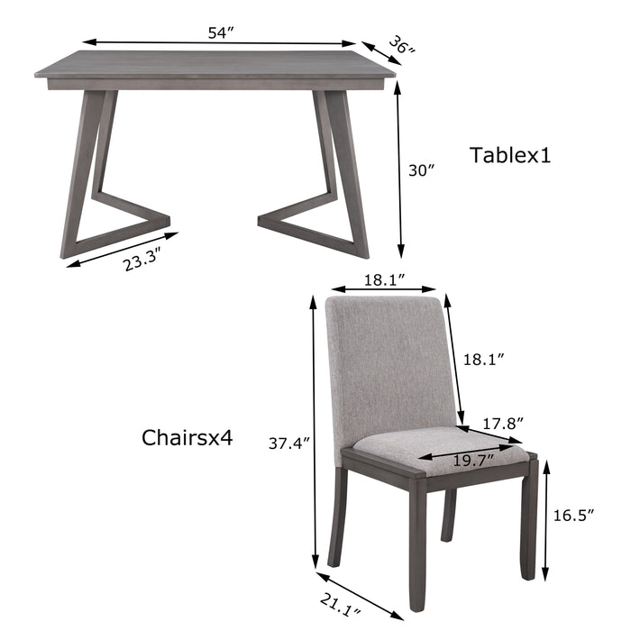 5-Piece Dining Set - Gray