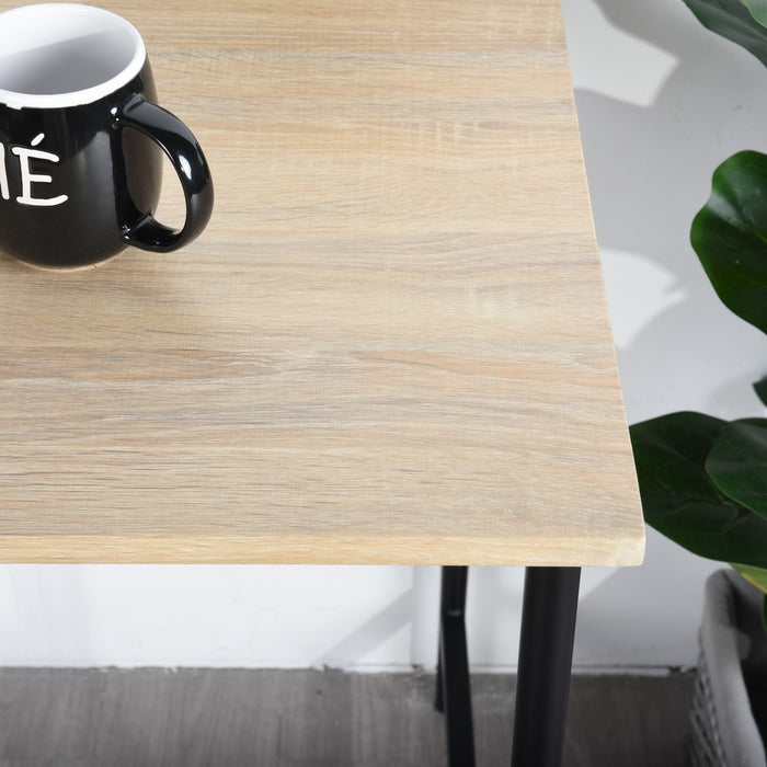 Metal Frame Home Office Writing Desk - Oak & Black