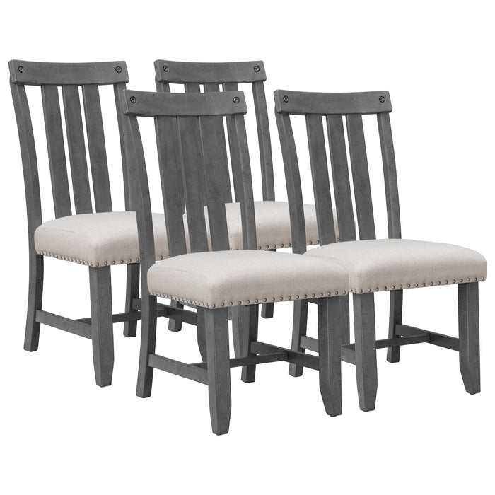 Fabric Upholstered Dining Chairs -Set of 4 (Gray)