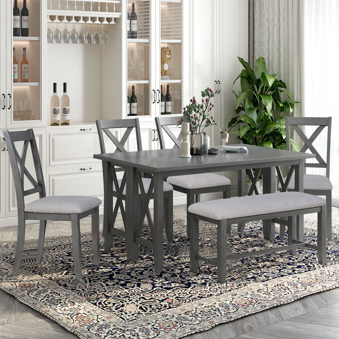 6-Piece Family Dining Room Set - Gray