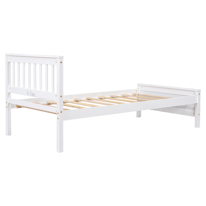 Twin Bed with with 1 Nightstand, White