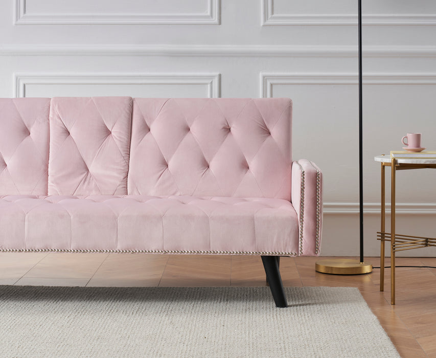 Pink Velvet Sofa Bed