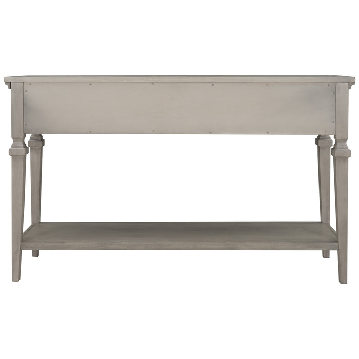 Classic Retro Style Console Table - Brown Wash