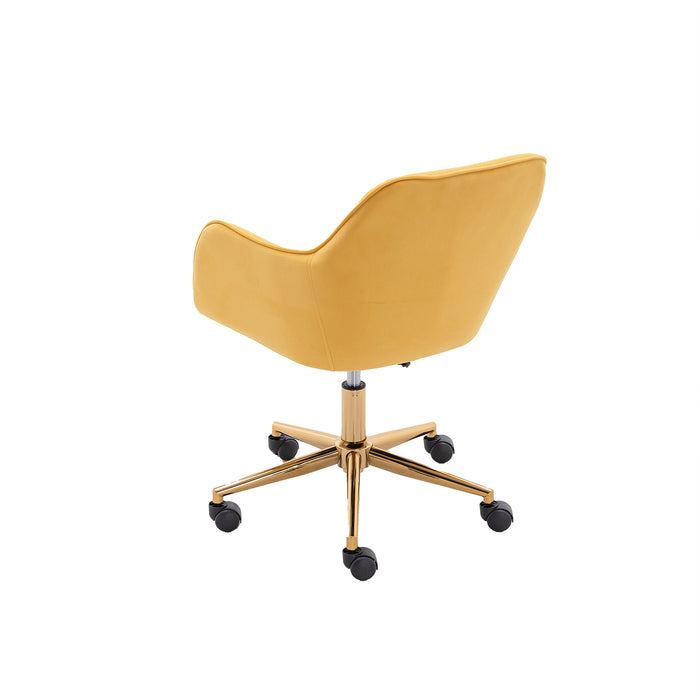 Modern VelvetHome Office Chair - Yellow