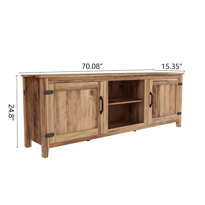 TV Stand Storage Media Console Entertainment Center - Yellow Walnut